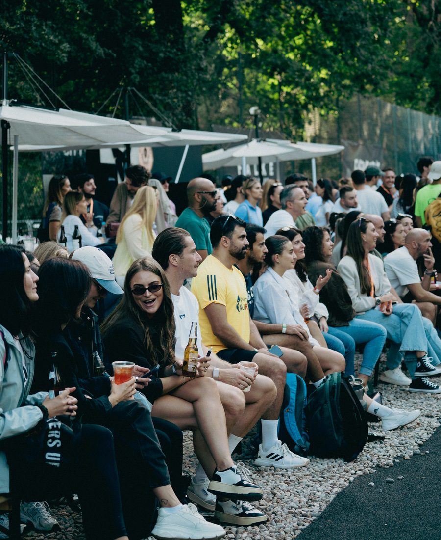 Spectators watching the finals courtside
